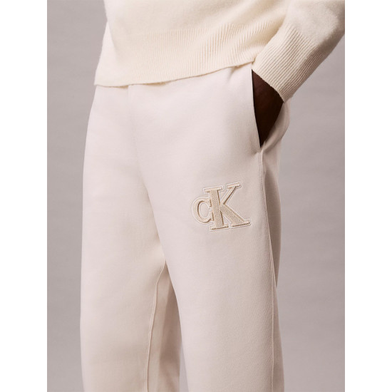 Calvin Klein Ανδρικό παντελόνι Fleece Monogram Logo Patch Joggers